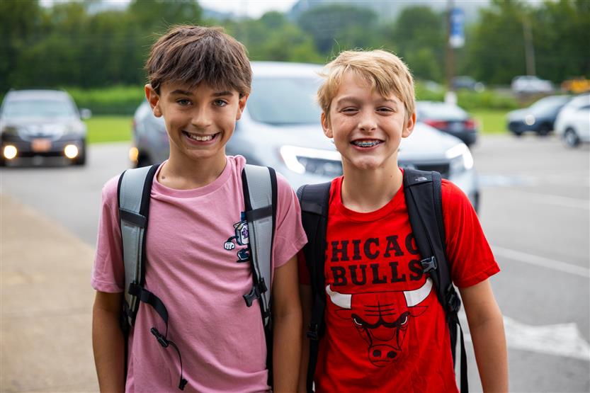 People smile on the first day of school